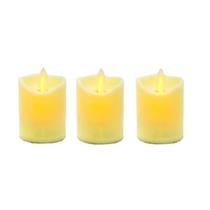 3 Vela Led Eletrônica Decorativa Simula Luz Acesa