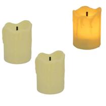 3 Velas Decorativa de LED à Bateria Eletrônica Amarela