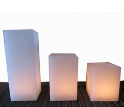 3 Velas Luminárias Quadradas de Chão 12x15 12x20 12x30 Casamento Coredor de Igreja - encanto velas