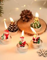 3 Velas Natal Decorativa 3D Natalina Enfeite de Mesa