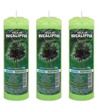 3 Velas Votiva Aroma Eucalipto Aromática Perfumada Natureza