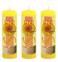3 Velas Votiva Aroma Mel Aromática Perfumada Glória Alegria