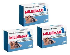 3 Vermífugo Milbemax C P/ Cães Até 5kg Com 2 Comprimidos - Elanco