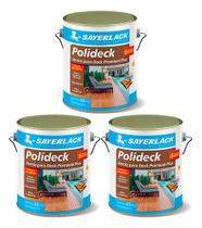 3 Verniz Deck Polideck Madeira Piscina 3,6lt Semibrilho Sayerlack 3 Verniz Deck Polideck Madeira Piscina 3,6lt Semibrilho Sayerlack