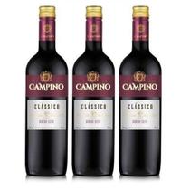 3 Vinhos Campino Bordô Seco Clássico - 750 Ml