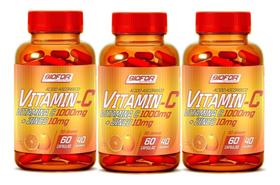 3 Vitamina C 1000mg + Zinco 10mg - 60 Cáps Biofor - 180 Caps