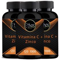 3 Vitamina C com Zinco 1000mg - 360 Cápsulas - ETHOS NUTRITION