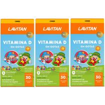 3 Vitamina D Liquida 200ui/gota Lavitan 30ml Sabor Limão