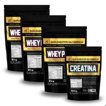 3 Whey ISO Blend 2Kg + Creatina 300g Suplemento da Fabrica