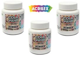 3 X Cola Pano Acrilex 250gr Embalagem Economica *frete+barat