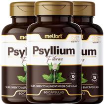 3 x Psyllium Fibras alimentar 500mg 180 Cápsulas - Melfort