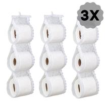 3 X Suporte Porta Papel Higiênico De Renda Para 3 Rolos