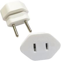30 Adaptador 2 Pinos 10a Chato Americano Para Redondo Margirius