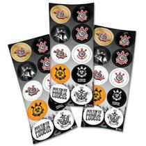 30 Adesivos Redondo Decoração Corinthians Festa 5x5vm 30 Adesivos Redondo Decoração Corinthians Festa 5x5vm