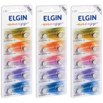 30 Bateria Lr41 Ag3 Lr736 Pilha Alcalina Cartela Elgin 30 Bateria Lr41 Ag3 Lr736 Pilha Alcalina Cartela Elgin