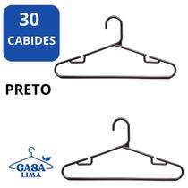 30 Cabides adulto Tintureiro cavado Luxo Executivo Reforçado Organizar Roupas Closet -PRETO