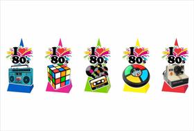 30 Caixinhas CONE para doces Anos 80 colorido - Produto artesanal