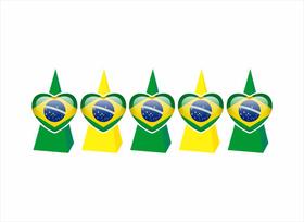 30 Caixinhas CONE para doces Pátria Amada Brasil