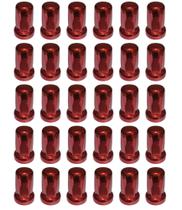 30 Capa de Porca Belga Vermelha Metalizada Roda 32/33mm