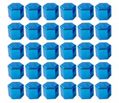 30 Capa De Porca Mini Hungara Azul Metalizada Caminhão 32/33mm 30 Capa De Porca Mini Hungara Azul Metalizada Caminhão 32/33mm