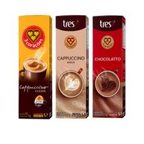 30 Cápsulas de Cappuccino Classic, Chocolato e Avelã 3 corações