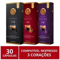 30 Cápsulas para Nespresso, 3 Corações, Café