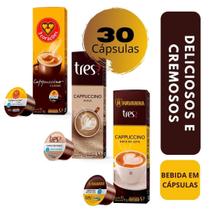 30 Capsulas Tres Corações Cappuccino Classic+Havanna+Avelã - Tres Coracoes