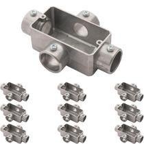 30 Condulete Tipo X 1/2 Polegada Em Alumínio Sem Rosca Sieg Prateado 52053 30 Condulete Tipo X 1/2 Polegada Em Alumínio Sem Rosca Sieg Prateado 52053