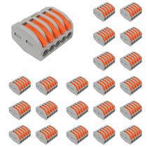 30 Conectores Emenda Derivação 5 Pólos 32A 0,5 a 4mm² Cinza