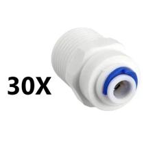 30 Conexão Conector Reta Conector Engate Rápido Reto Rosca 1/2 Para Filtro Purificador De Água 3/8