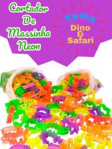 30 Cortadores de Massinha Forminha Neon Dinossauro Safari Festa Lembrancinha Infantil Aniversario Prenda