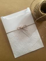 30 envelope para convite textura folhas 15,2 x 21,2 cm