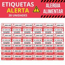 30 Etiquetas Alerta Alergia Alimentar Personalizada Vinil 30 Etiquetas Alerta Alergia Alimentar Personalizada Vinil