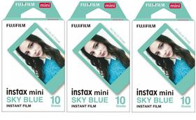 30 Filme Moldura Diferente Azul Instax Mini - Fujifilm