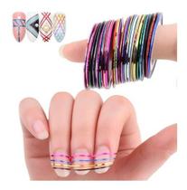 30 Fitilhos Colorido Variados Para Decoração De Unhas 30 Fitilhos Colorido Variados Para Decoração De Unhas