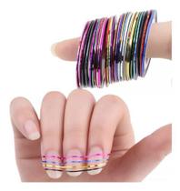 30 Fitilhos Colorido Variados Para Decoração De Unhas 30 Fitilhos Colorido Variados Para Decoração De Unhas