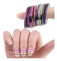 30 Fitilhos Colorido Variados Para Decoração De Unhas 30 Fitilhos Colorido Variados Para Decoração De Unhas