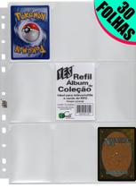 30 Folhas Fichário, álbum e pasta yes 11 furos universal 9 bolsos cards cartas Pokémon magic yugioh