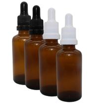 30 Frasco De Vidro 30ml Conta Gotas/Ambar - Tampa Lacre Bulbo e Canula de Vidro - Seven Glass