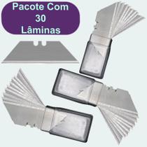 30 Lamina Trapezoidal Para Estilete Profissional Refil 19mm Aço Sk5
