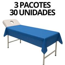 30 Lençol Descartavel 30 GRAMAS AZUL SEM Elastico 2,20x1,40m