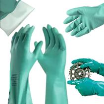 30 Luva Nitrílica Antialérgica Forro Algodão Linha Profissional
