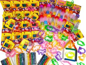 30 Massinha de Modelar + 30 Tubo Para Bolha de Sabao + 60 Cortador Para Kit Festa Lembrancinha