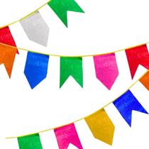 30 Metros Bandeirinha Enfeite Festa Junina Colorida Plástica Decoração São João Escolinha Quermesse