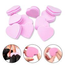 30 Mini Lixa Polidora Unhas Buffer Coração Gramatura 100/180 Descartável Coraçãozinho