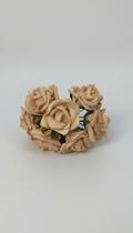 30 Mini Rosas EVA com Folha, Cabeça de Flor 30 Mini Rosas EVA com Folha, Cabeça de Flor