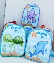 30 mochilinhas lembrancinha de aniversário Tema Fundo do Mar. 30 mochilinhas lembrancinha de aniversário Tema Fundo do Mar.