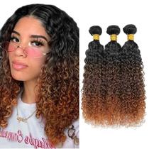 30 Pacotes de cabelo humano CnumGunm Brown Kinky Curly 25-35 cm 3 x 100 g