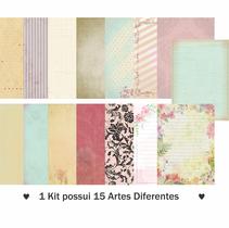 30 Papeis De Carta Para Recados Bilhetes Retro Vintage Floral Abstrato Listrado Escrever Cartas Especial