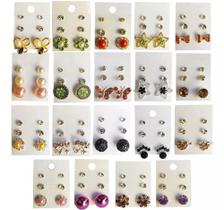 30 Pares Brincos De Bijuteria Strass Pedras Pérola 30 Pares Brincos De Bijuteria Strass Pedras Pérola